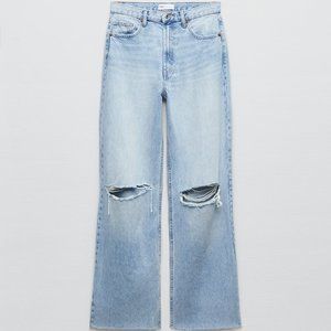 Zara Ripped High-Rise Jeans